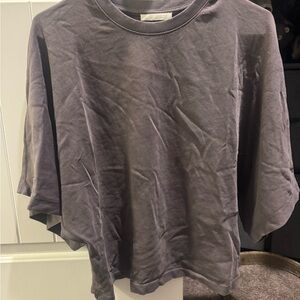 Zara Charcoal Ribbed T-Shirt